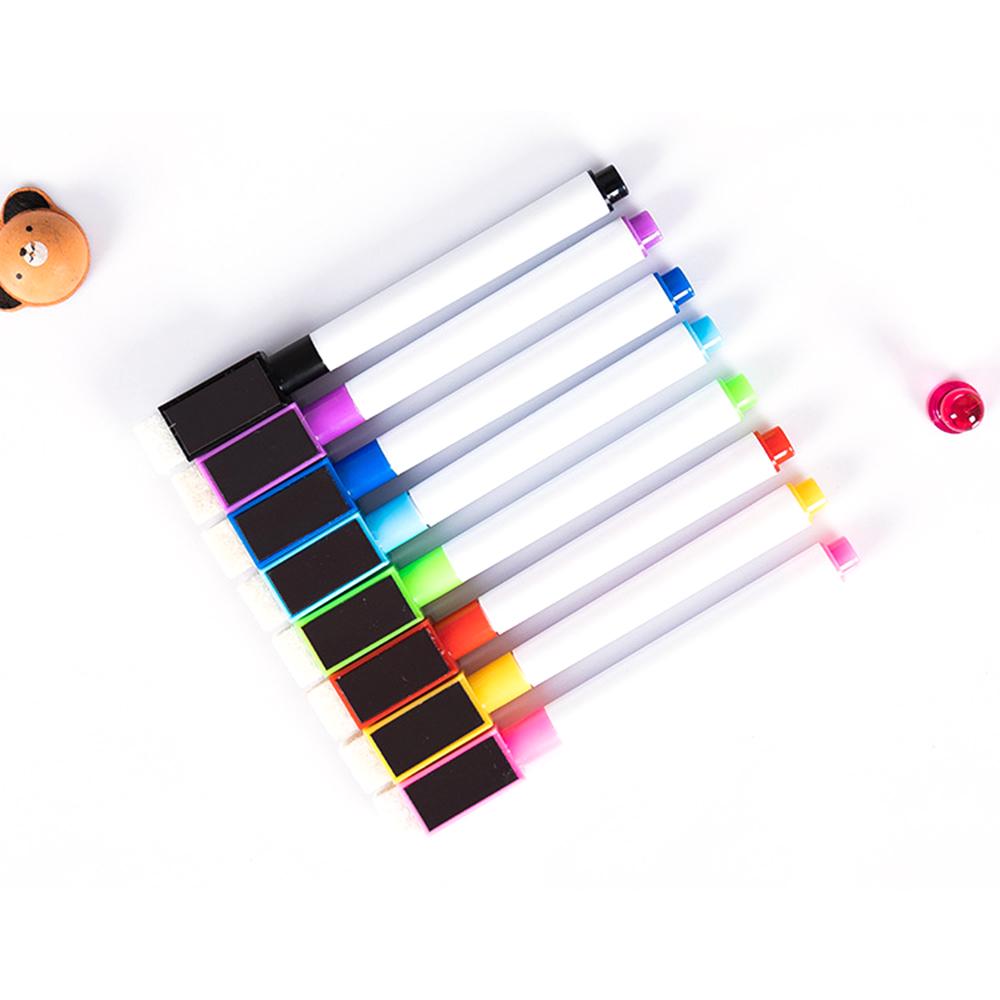 Whiteboard Pens, 8 Pieces Whiteboard Markers, Erasable Whiteboard Markers with Magnetic Design for Home, School and   Use