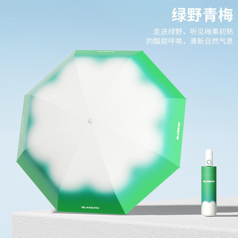 Sun Umbrella Sunscreen UV Protection Umbrella Female Weather and Rain Dual-purpose Flowers Gradual Change Ultra-light Portable Simple Ins Umbrella