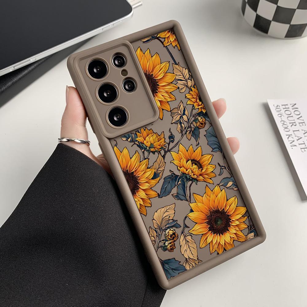 Мягкий ТПУ чехол для Samsung A55 5G S25 Ultra S24 FE A54 A16 A15 A53 A35 A34 A14 A13 A06 A05 A05s A33 A25 S23 S22 Plus Цветочный чехол