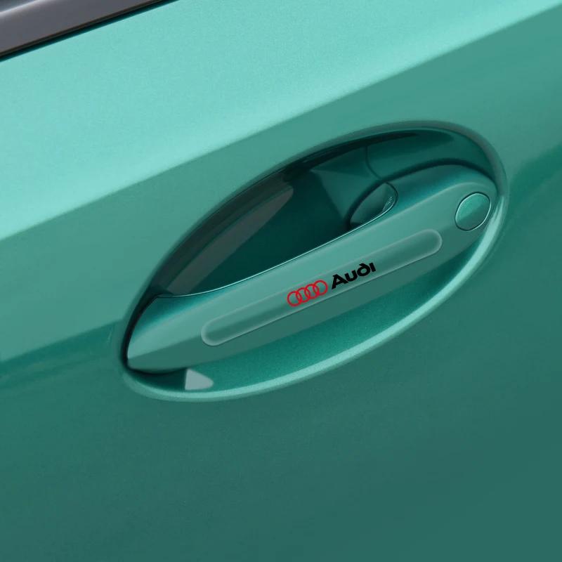 Для Audi RS3 8 шт. Прозрачная защитная пленка на ручки дверей автомобиля Антицарапающие наклейки для Audi A1 A2 A3 A4 A5 A6 A7 A8 Q1 Q2 Q3 Q4 Q5 Q6 Q7 Q8