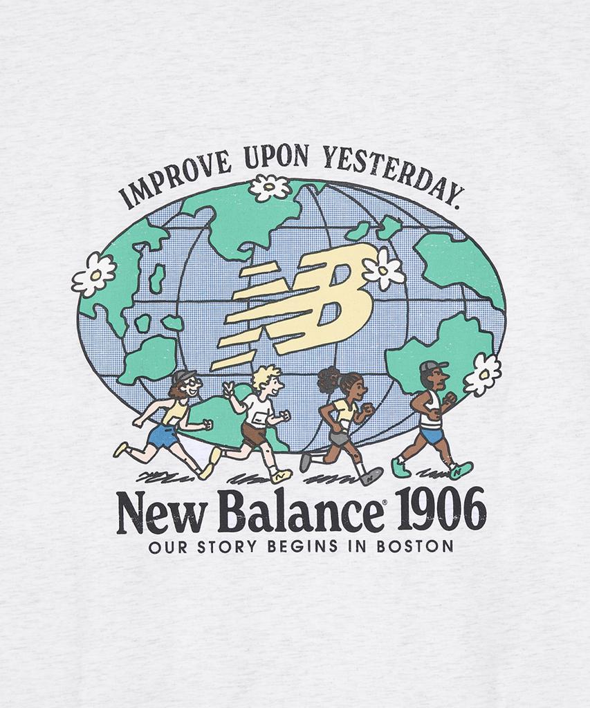 New Balance Nbneg21513 / Uni Nb Friends Футболка с коротким рукавом с графическим принтом Земля (Светло-серый)