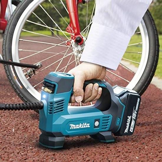 Makita rechargeable air pump 18V US UK French valve ball float battery charger sold separately MP180DZ blue
