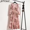 BITCED 25 цветов, весенние женские макси-платья, повседневные, с длинным рукавом, с цветочным принтом, с круглым вырезом, длинное женское платье, бохо, пляжная вечеринка, женские платья, мусульманское платье