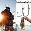 12/30Pcs Live Shrimp Fixing Hook Heavy Duty Metal Barbed Fishhook Bass Carp Catfish Fishing Hook Freshwater Saltwater Fishing Accessories