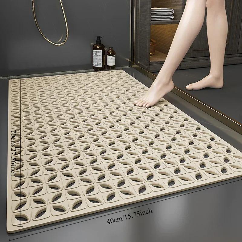 Easy Clean Waterproof Mat Non-Slip Bath Mat Anti Fall Bathroom Floor Mat Household Bathroom Toilet Area Mat Shower Foot Mats