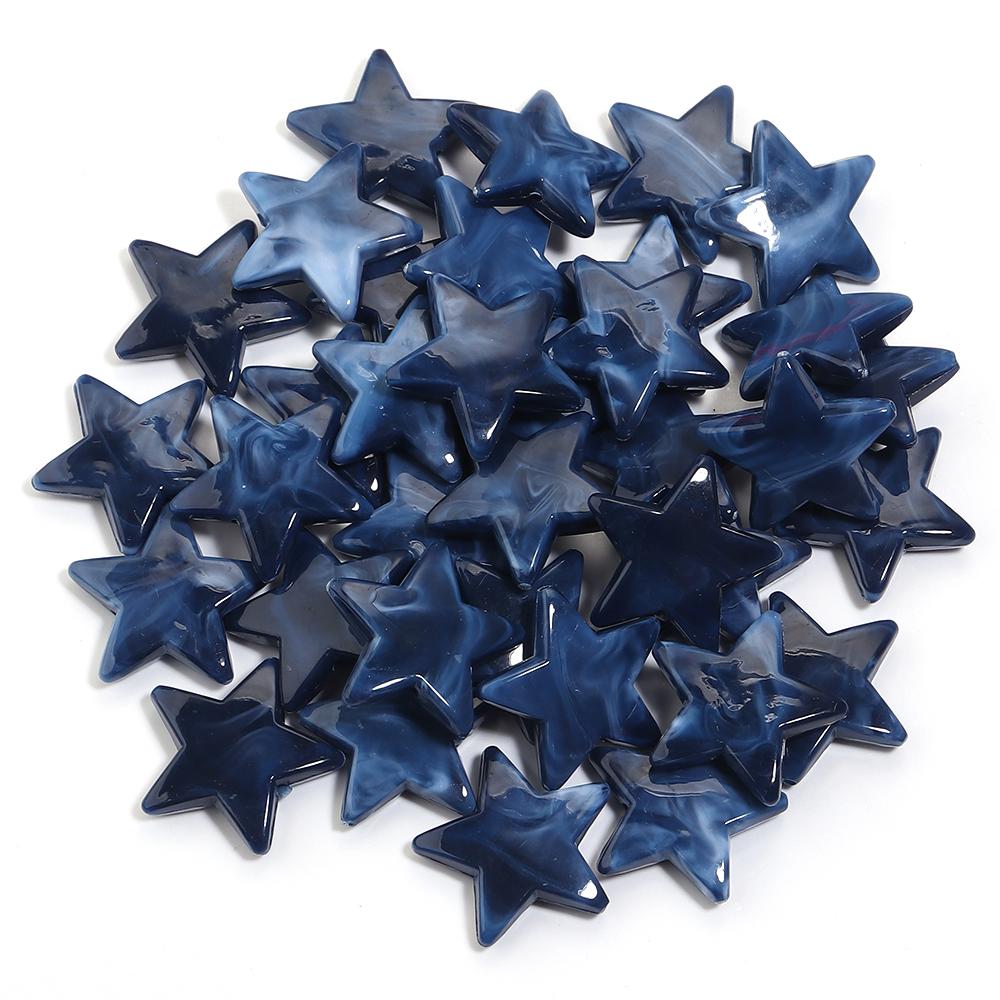 50pcs/lot 21mm Dual Color Acrylic Star Beads Loose Spacer Pentagram Beads For DIY Bracelet Phone Chain Jewelry Decor Accessories