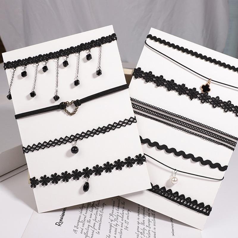 1 шт. Ожерелье Винтажная Тесьма Модный Геометрический Кулон Готический Чокер Ювелирные Изделия Ошейник Цепь