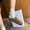 Модные летние ретро шлепанцы в стиле Birken из коричневой искусственной замши, модные мюли на платформе с круглым носком, уличные женские шлепанцы на мягкой подошве из пробки