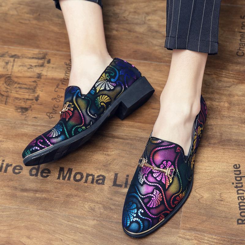 Italian Leather Shoes Men Clothing Le Fu Shoe Brand Business Formal Shoes Mokasin Hairdressing Wedding Vulcanized Shoes for Men