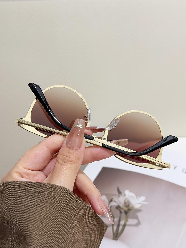 1Pc Women's Cat-Eye Frame Simple High-End Trendyy Fashion Glasses Suitable for Daily Photography, Same Style for Men and Women