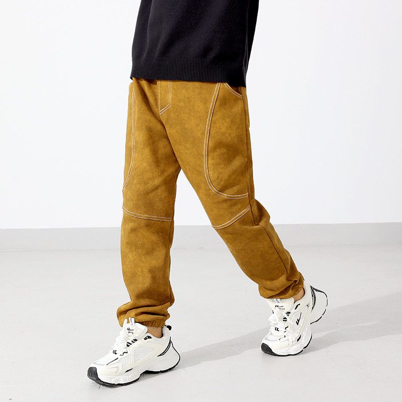 Spring and Autumn Korean Style Children's Casual Long Pants, Big Kids Patchwork Batik Pants, Boys' Camouflage Jogger Sweatpants