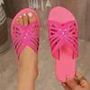 Fashion New Women Slippers Fashion Summer Hollow Out Shoes Retro Trend Flat Slippers Rhinestone Elegant Lightweight Sandals Slides Women