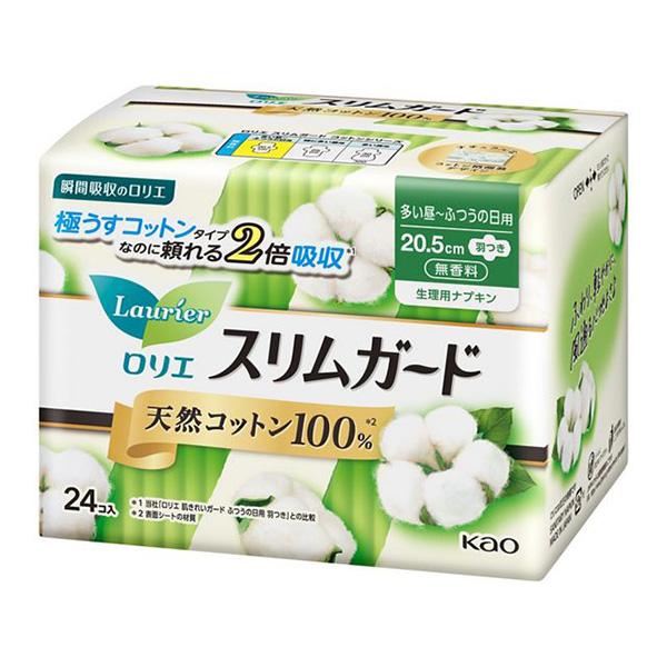 Kao Lorie Slim Guard Натуральный хлопок 100% Многодневные/Обычные 24