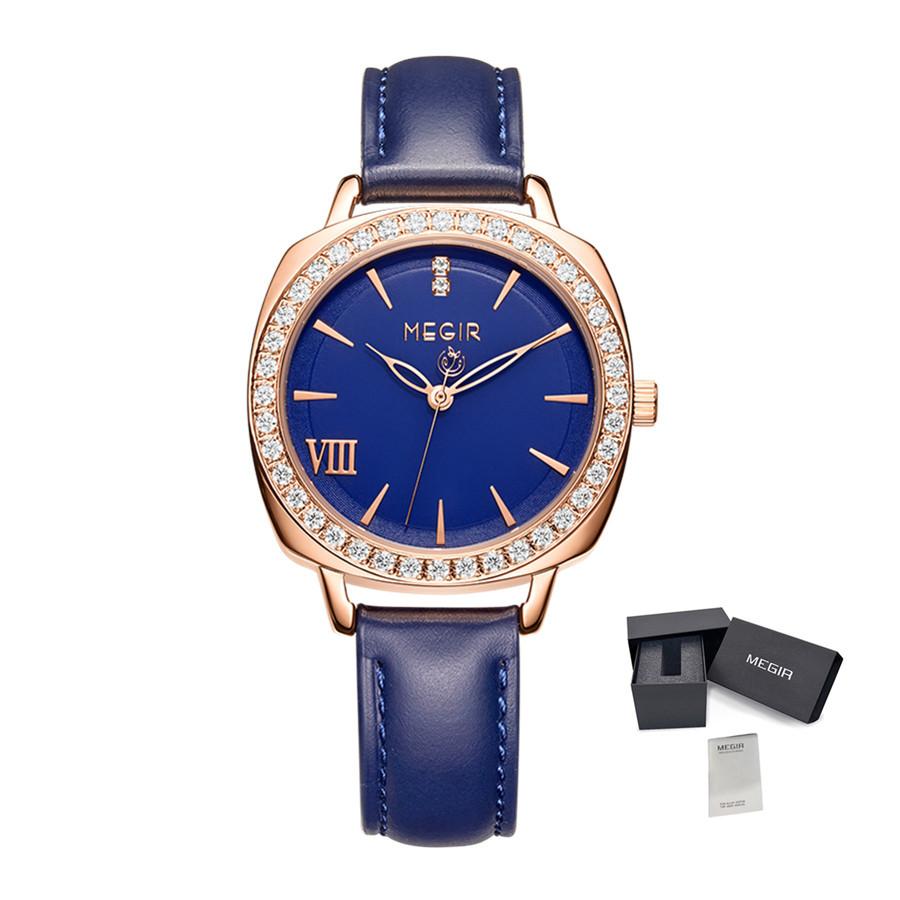 MEGIR Fashion Women Watches Luxury Diamond Leather Ladies Bracelet Female Quartz Wristwatches Dress Clock Relogio Feminino 7029