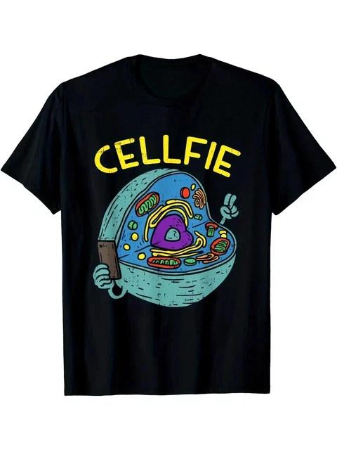 Vibrant Cell Fie Funny Science Biology Graphic Tee Soft, Bre Size L & XL T-Shirt