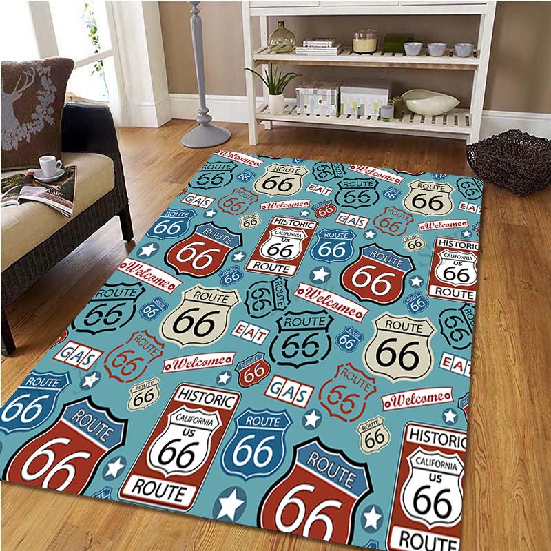 Ретро классический постер с мотоциклом и автомобилем, ковер с 3D принтом, домашний ковер для гостиной, спальни, домашний декор, противоскользящий напольный коврик, дверной коврик