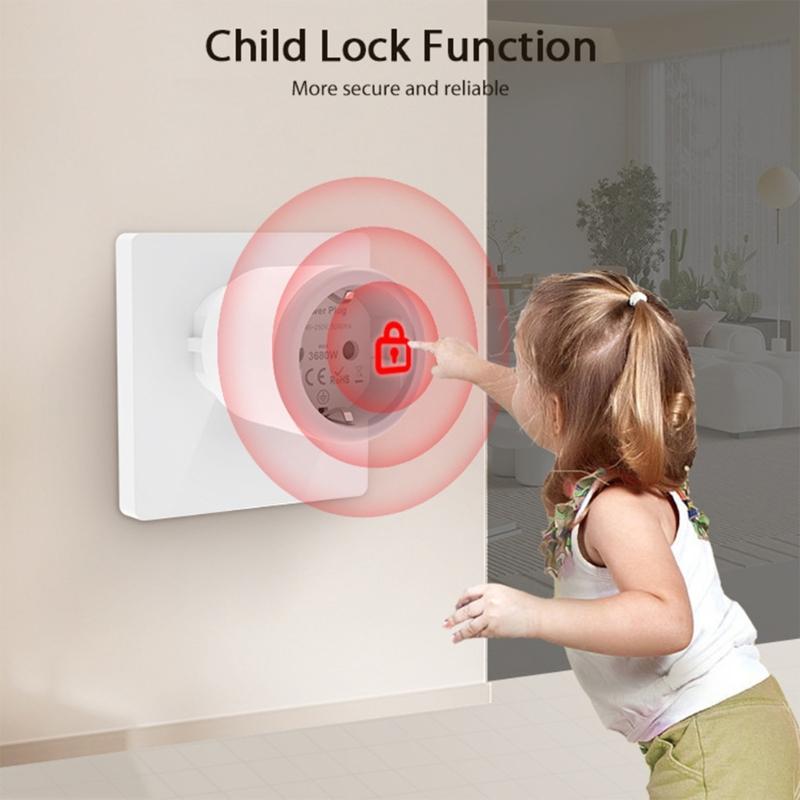 16A WiFi Intelligent Socket Matter WiFi Socket Timer Outlet Power Monitor Support Voice Control Power Switch For Home