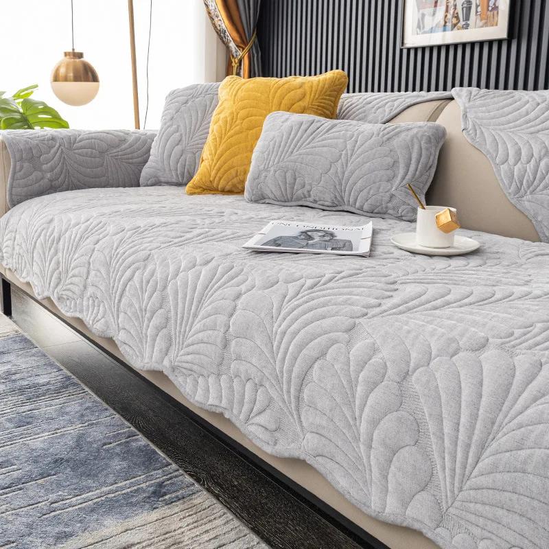 Solid Color Sofa Cover Non-Slip Universal Sofas Covers Back Couch Towel Sectional Couch Mat Furniture Protector for Home Decor