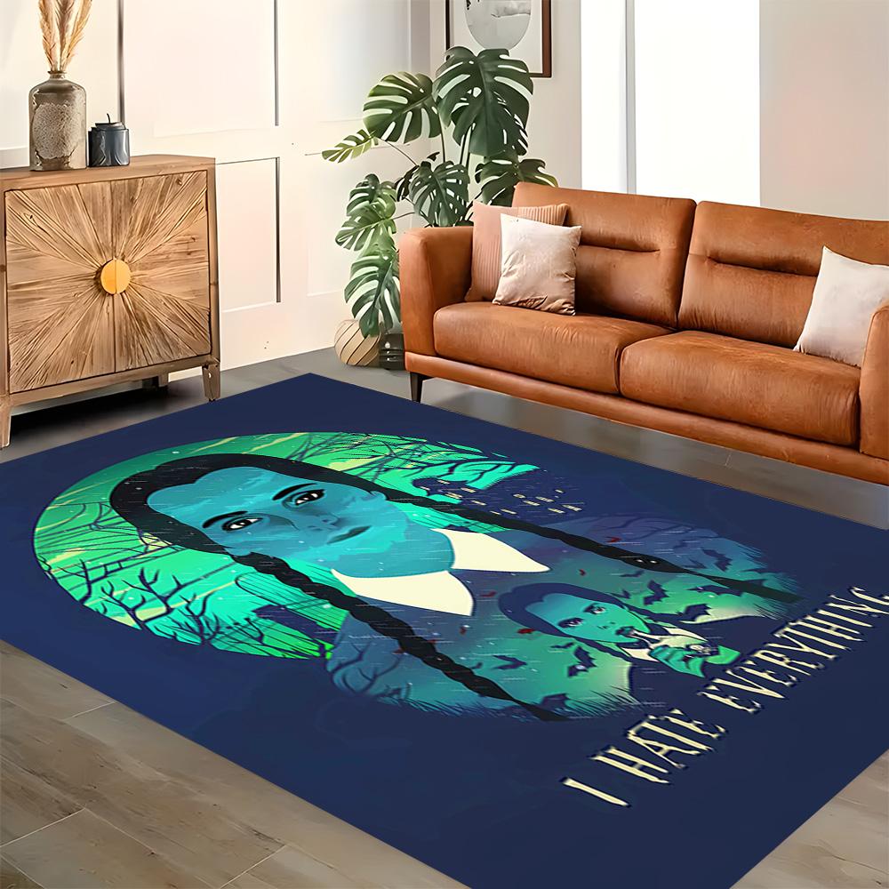 Gothic Spider Web Portrait rug for living rooms, bedrooms, home décor, and as gifts.