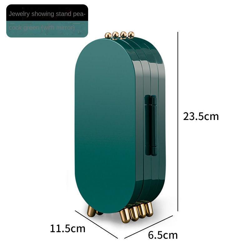 Складная коробка для хранения ювелирных изделий, бытовые серьги, ожерелье, витрина, высокая вместимость, роскошный ретро-экран, органайзер для ювелирных изделий, чехол