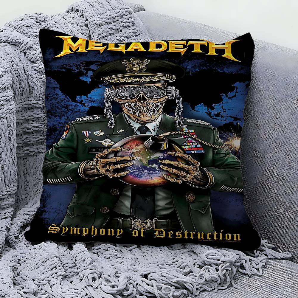 Band M-Megadeth Pillow Gift Home Office Decoration Pillow Bedroom Sofa Car Cushion CoverPillow Case
