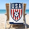 Usa Soccer Emblem Microfiber Beach Towel, Lightweight And Quick-Dry, for Summer Travel, Beach Essential, Swimming Pool Outdoor