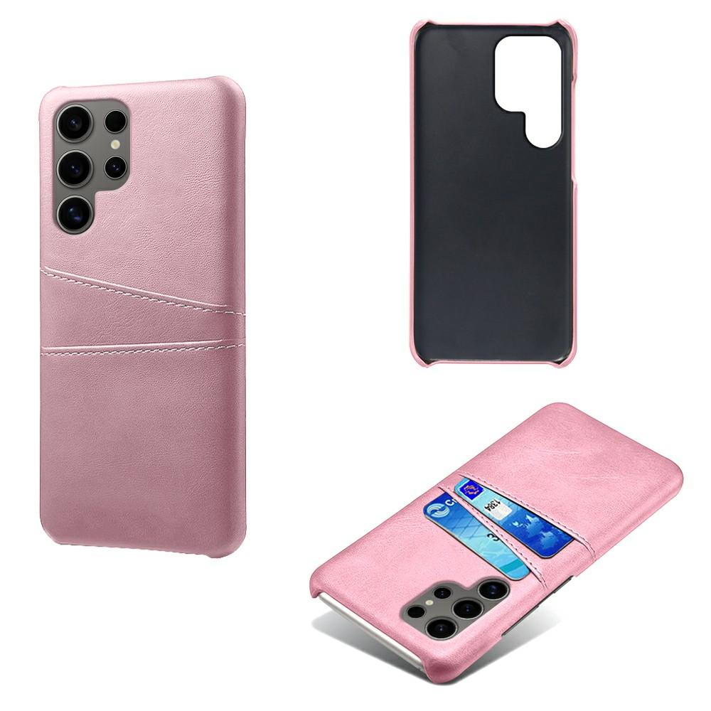 For Samsung Galaxy S25 Ultra Case Dual Card Slots PU Leather + Hard PC Phone Cover