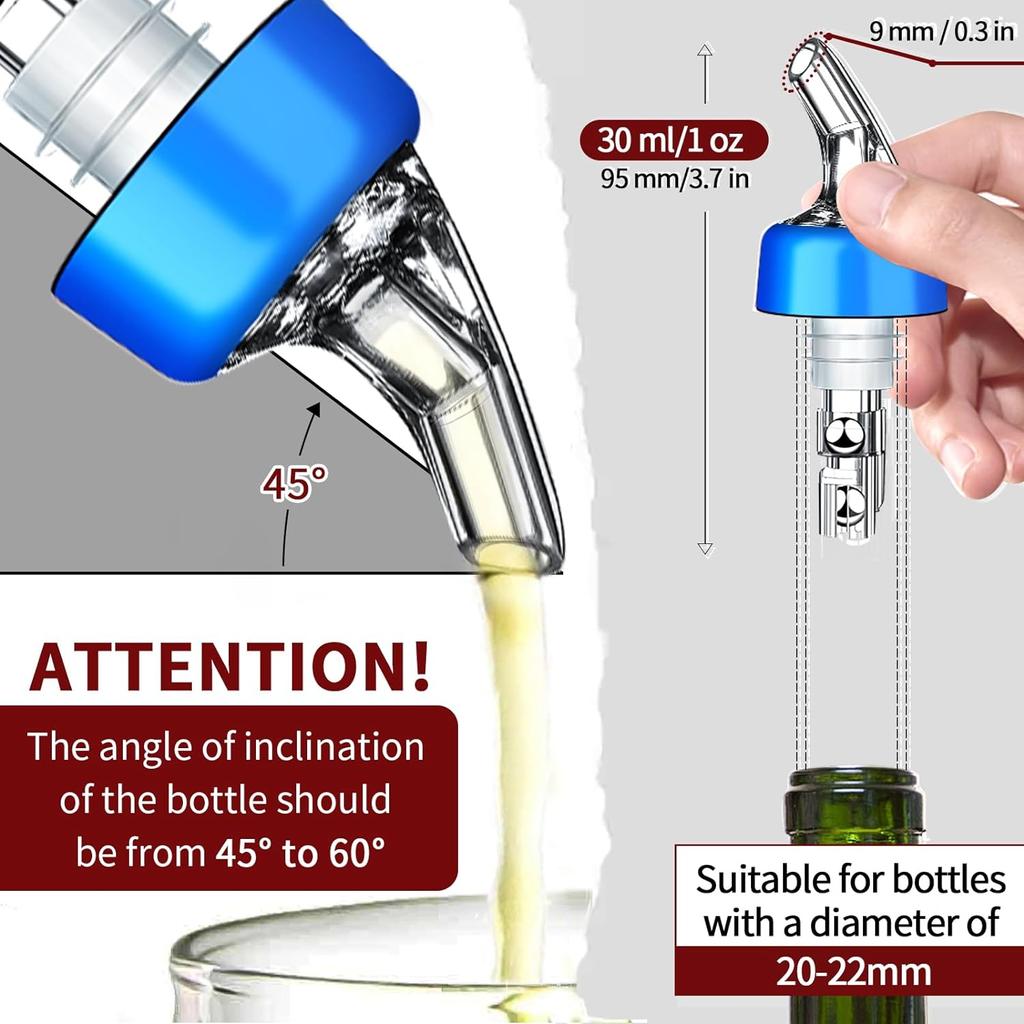 Автоматический мерный дозатор для бутылок - Quick Shot Spirit Measurer, дозатор для напитков, винных коктейлей, инструменты для домашнего бара - 1 унция/30 мл