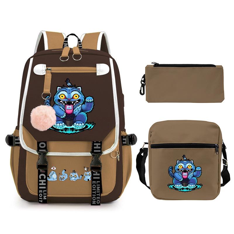 Animation Cartoon With High Value Schoolbag, Primary And Secondary School Students Leisure Backpack, Pencil Bag Set