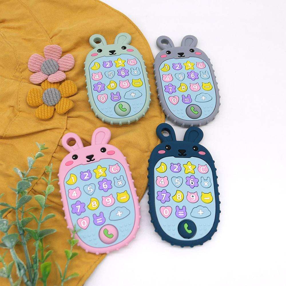 Новый прорезыватель для зубов в форме мобильного телефона Силиконовый прорезыватель Игрушка для прорезывания зубов Детская сенсорная развивающая игрушка Набор подарков для малыша