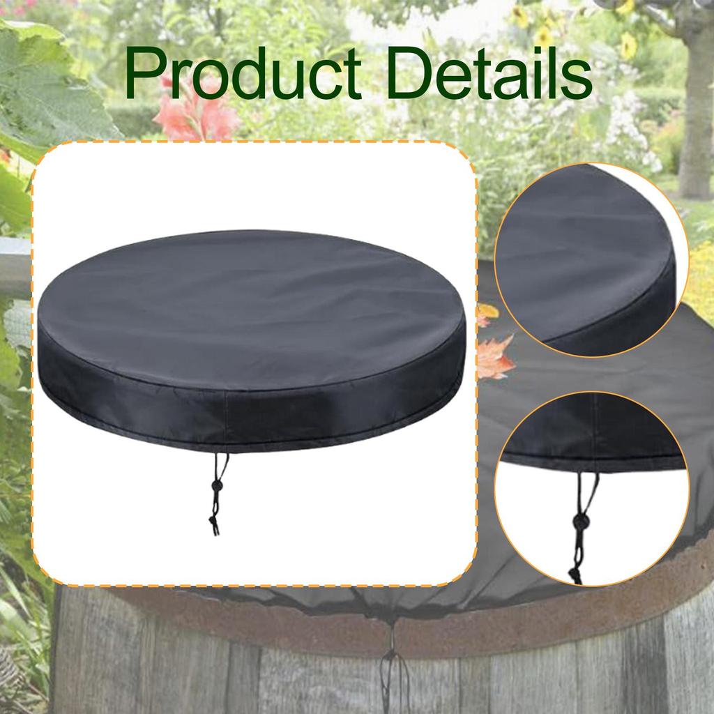Adjustable Drum Cover with Drawstring Protector Rainproof Trash Can Windproof Weather Resistant Water Resistant for Factories