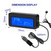 Мини ЖК-цифровой термометр для помещения/улицы с синей подсветкой для использования в автомобиле