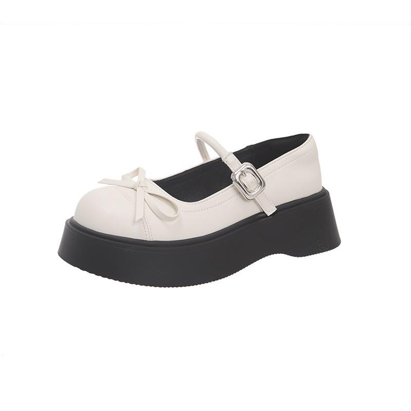 Туфли Мэри Джейн на толстой подошве с бантом, женские, новая летняя обувь для носки с юбкой, ретро, одинарные туфли