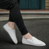 Горячая Распродажа Классические мужские белые мокасины ручной работы Slip-On Shoes Мужские удобные дышащие парусиновые туфли на плоской подошве Мужская ленивая повседневная обувь
