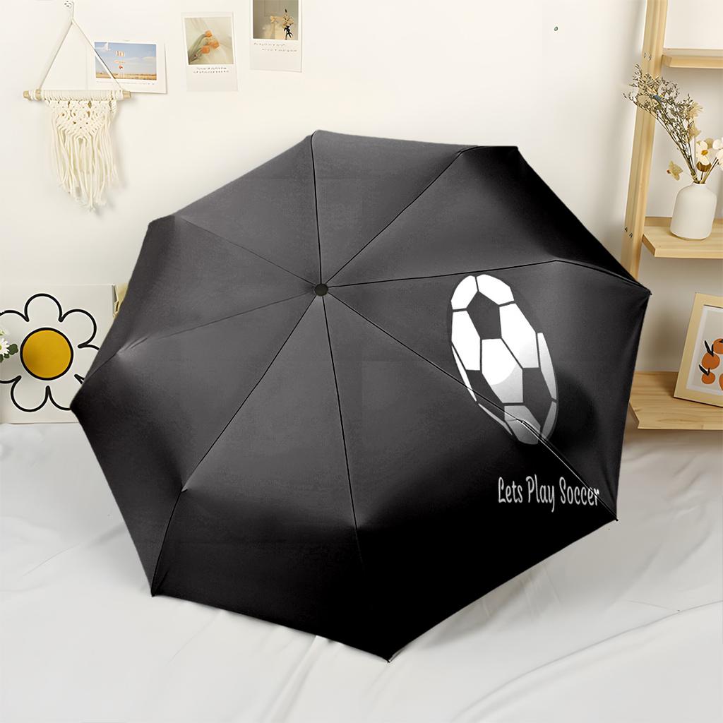 Soccer Field Celebration Portable Automatic Umbrella Folding Umbrella with 8 Ribs Durable Plastic & Iron Travel Essential Fashionable