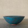 Used Matcha tea bowl, tea ceremony, pottery, ceramics, bronze glaze, turquoise, handmade, Orient