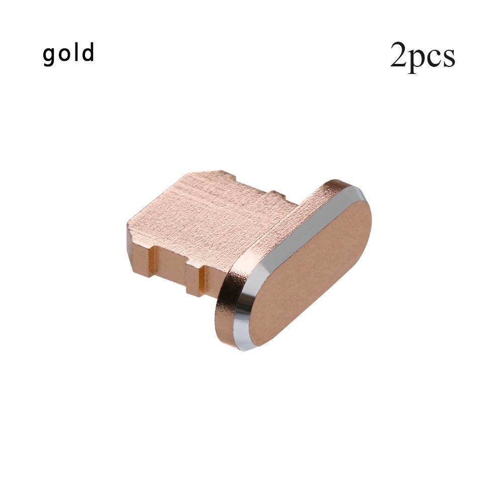 2pcs Portable Aluminium Alloy Phone Accessories Dock Anti Dust Plug Port Cap Metal Stopper