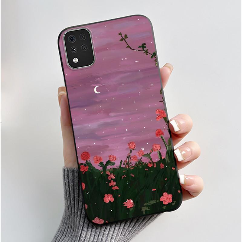 Милый Чехол Для LG K42 Capa LG Q52 Fundas LG K52 Coque LG K62 Печатный Корпус Защитная Крышка Мягкий Силикон Мультяшный Черный Корпус