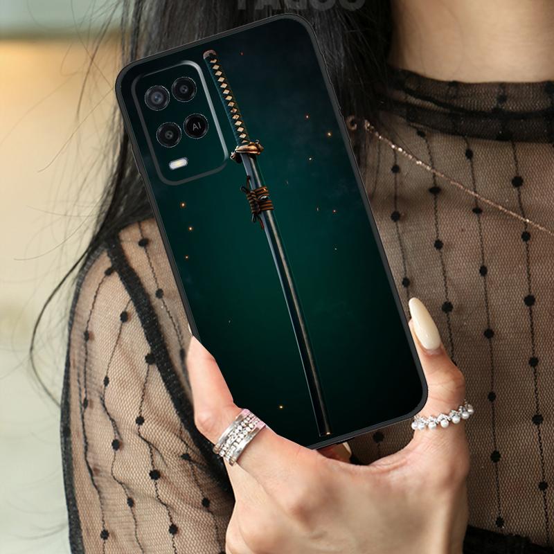 Японский чехол-катана для Oppo A80 A60 A40 A17 A57 A77 A74 A54 A94 A78 A98 A18 A38 A58 A96 A76 A16 A15 A5 Pro