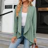 Женские осенние и зимние топы, женские однотонные свободные кардиганы с длинными рукавами, женские вязаные куртки