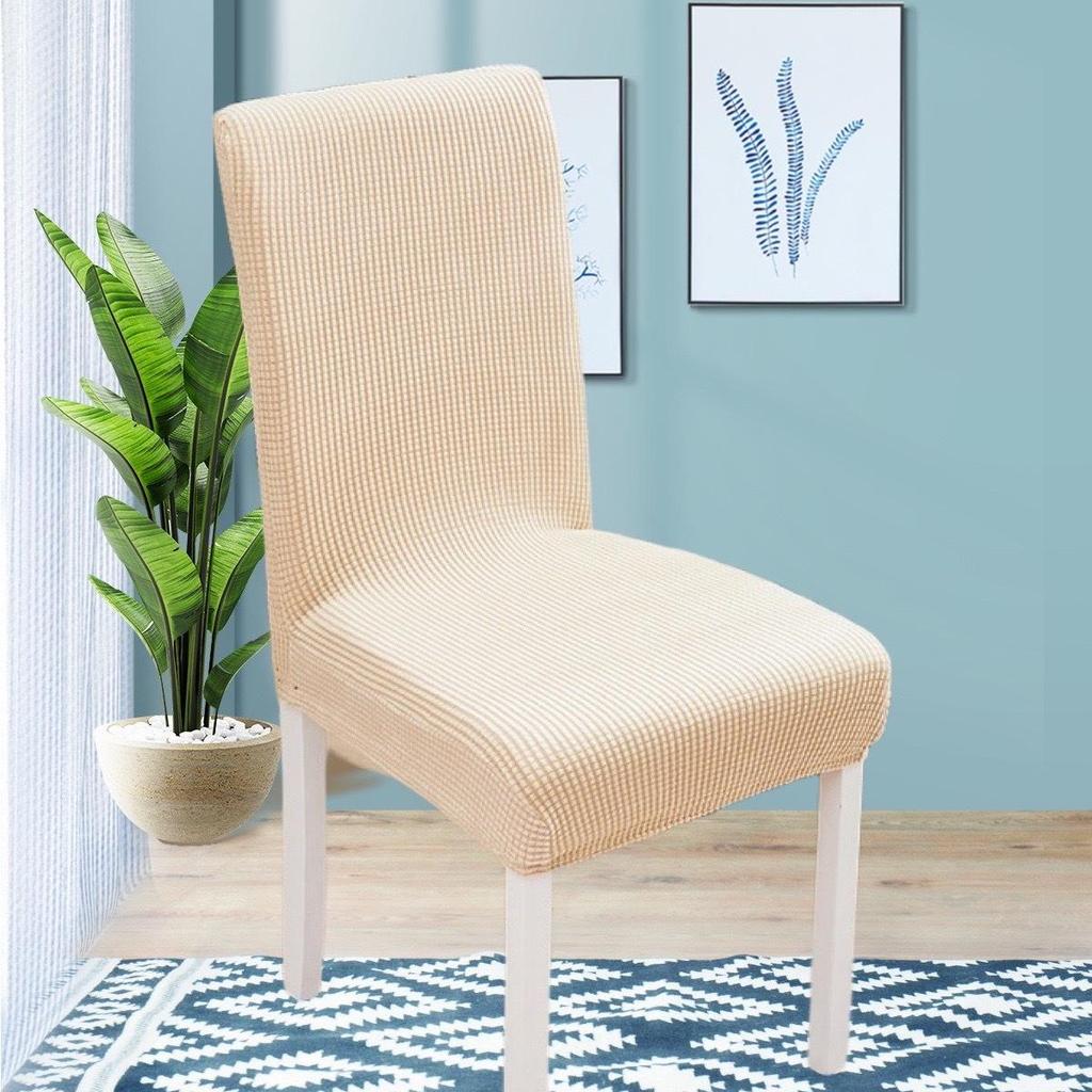 Solid Color High Elastic Flannel Dustproof Chair Cover for Home and Hotel Use