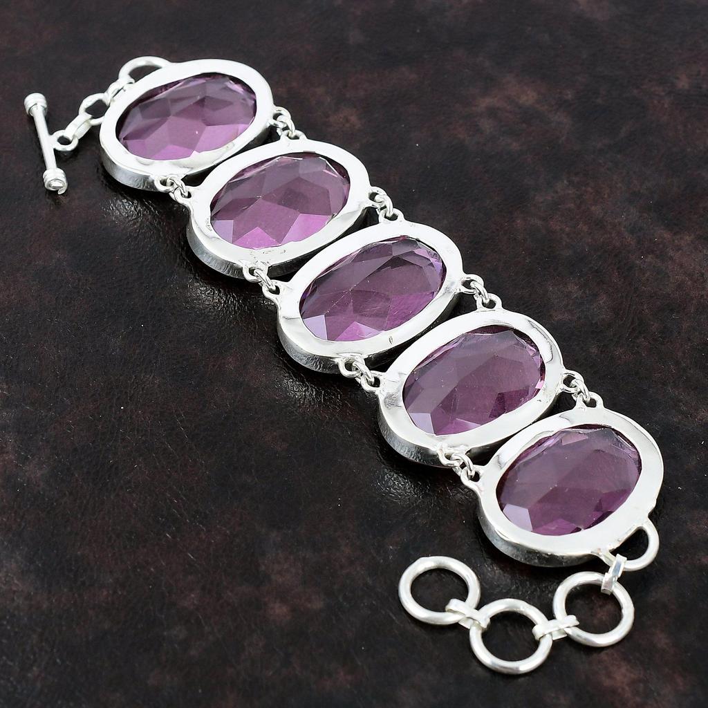 Браслет из граненого розового кунцита, ювелирные изделия ручной работы, браслет из стерлингового серебра 925 пробы, оригинальные ювелирные изделия из драгоценных камней, регулируемый браслет-цепочка, подарок для мамы