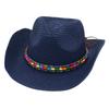Colorful Beaded Beach Hat Ethnic Style Cowboy Straw Hat Panama Sun Protection Sun Hat Spring Summer Spanish Jazz Hat