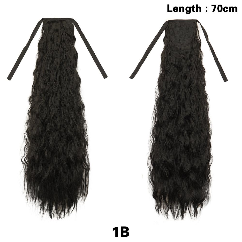 LISI HAIR Синтетическая кукуруза вьющиеся двойной ремень хвостик расширение обертывание вокруг длинные вьющиеся волнистые хвостики шиньон для женщин носить