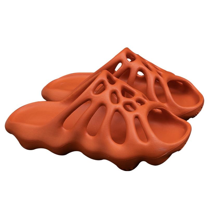 Тапочки на платформе с вырезами, женские и мужские модные пляжные шлепанцы, мягкие домашние тапочки из ЭВА для влюбленных, женские домашние тапочки для ванной