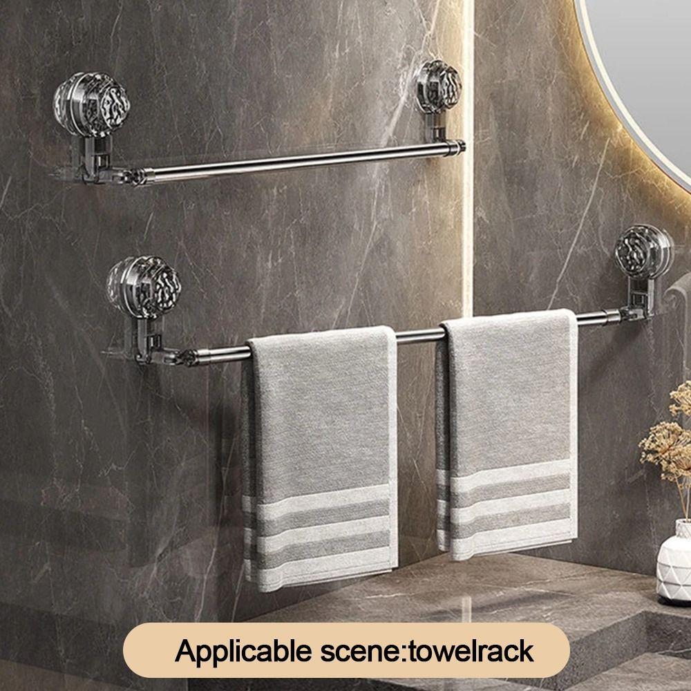 1Pcs 36-120cm Self-adhesive Storage Rack Double Layer Rod Kitchen Bathroom Shelf Wall Towel Rack