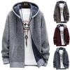 Mens Baggy Full Zip Sweater Coats Hooded Casual Warm Tops Plain Outwear Jackets