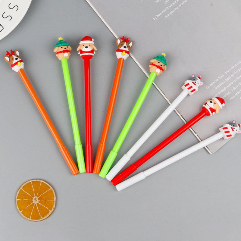 1 шт. канцелярские принадлежности милая рождественская собака 0,5 мм гелевые ручки Санта-Клауса Kawaii