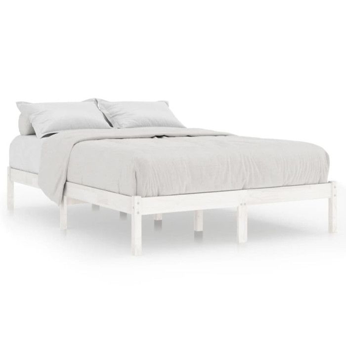 VidaXL Cadre de lit Blanc Bois massif 180x200 cm Super King 810033