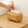ABS Tissue Box with Cover Plastic Paper Holder Napkin Case Imitation Wood Grain Storage Organizer for Home Desk Decor